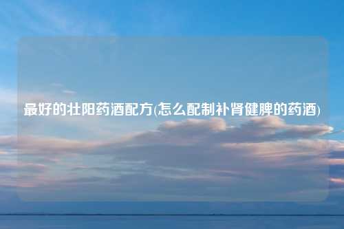 最好的壮阳药酒配方(怎么配制补肾健脾的药酒)