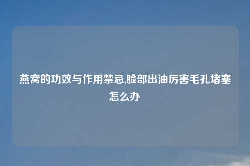 燕窝的功效与作用禁忌,脸部出油厉害毛孔堵塞怎么办