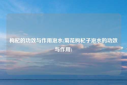 枸杞的功效与作用泡水(菊花枸杞子泡水的功效与作用)
