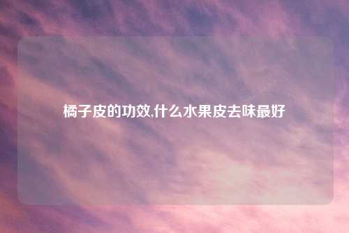 橘子皮的功效,什么水果皮去味最好