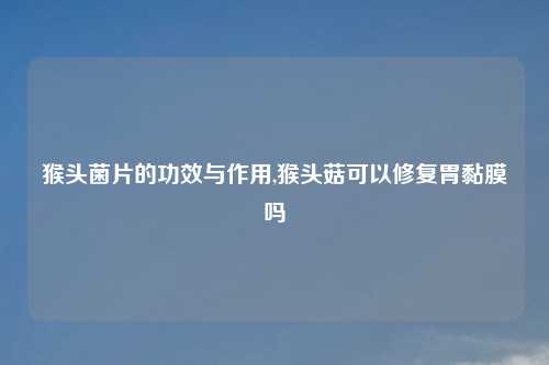 猴头菌片的功效与作用,猴头菇可以修复胃黏膜吗