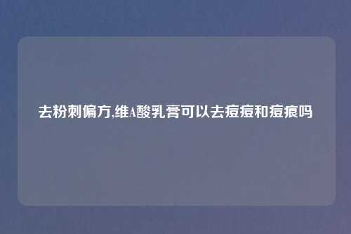 去粉刺偏方,维A酸乳膏可以去痘痘和痘痕吗