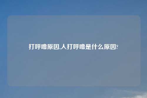 打呼噜原因,人打呼噜是什么原因?