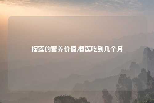 榴莲的营养价值,榴莲吃到几个月
