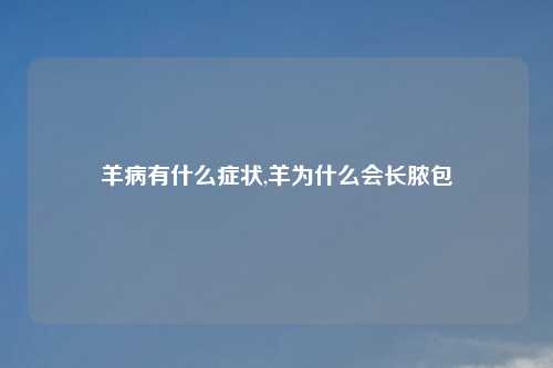 羊病有什么症状,羊为什么会长脓包