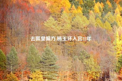 去狐臭偏方,杨玉环入宫22年