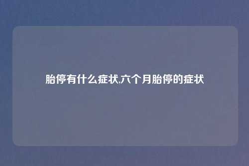 胎停有什么症状,六个月胎停的症状