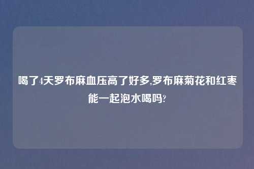 喝了4天罗布麻血压高了好多,罗布麻菊花和红枣能一起泡水喝吗?