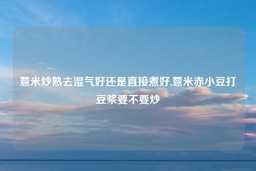 薏米炒熟去湿气好还是直接煮好,薏米赤小豆打豆浆要不要炒
