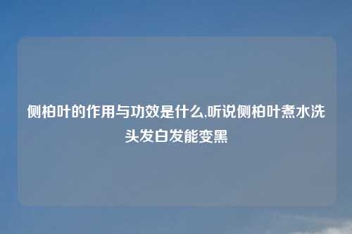 侧柏叶的作用与功效是什么,听说侧柏叶煮水洗头发白发能变黑
