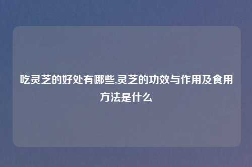吃灵芝的好处有哪些,灵芝的功效与作用及食用方法是什么