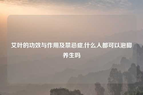 艾叶的功效与作用及禁忌症,什么人都可以泡脚养生吗