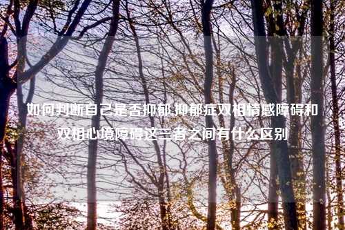 如何判断自己是否抑郁,抑郁症双相情感障碍和双相心境障碍这三者之间有什么区别