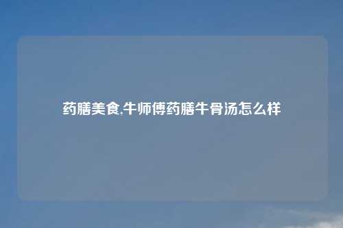 药膳美食,牛师傅药膳牛骨汤怎么样