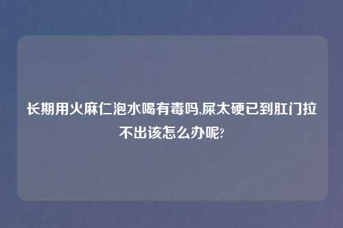 长期用火麻仁泡水喝有毒吗,屎太硬已到肛门拉不出该怎么办呢?