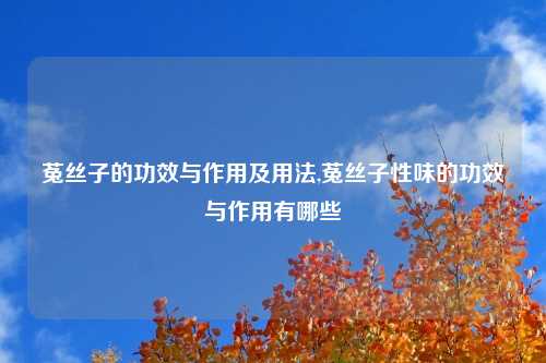 菟丝子的功效与作用及用法,菟丝子性味的功效与作用有哪些