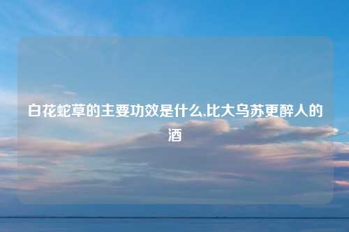 白花蛇草的主要功效是什么,比大乌苏更醉人的酒