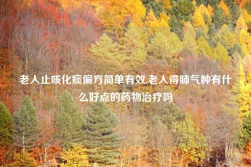 老人止咳化痰偏方简单有效,老人得肺气肿有什么好点的药物治疗吗