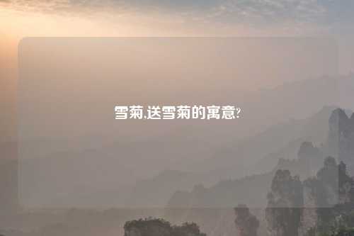 雪菊,送雪菊的寓意?