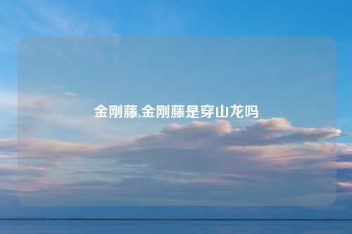 金刚藤,金刚藤是穿山龙吗