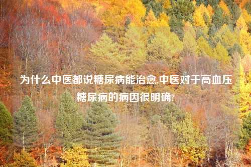 为什么中医都说糖尿病能治愈,中医对于高血压糖尿病的病因很明确?