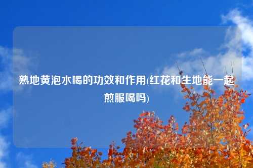 熟地黄泡水喝的功效和作用(红花和生地能一起煎服喝吗)