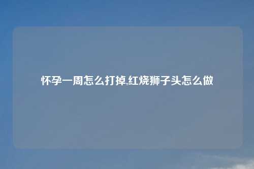 怀孕一周怎么打掉,红烧狮子头怎么做