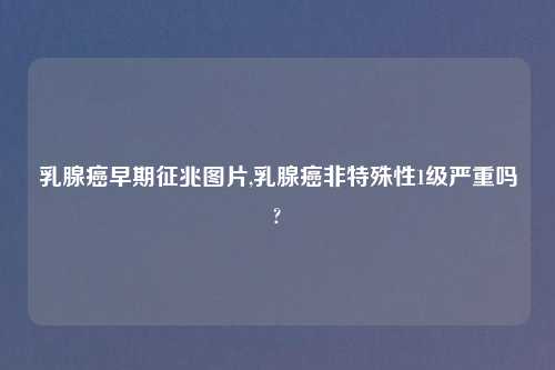 乳腺癌早期征兆图片,乳腺癌非特殊性1级严重吗?