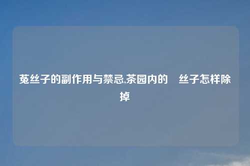 菟丝子的副作用与禁忌,茶园内的莬丝子怎样除掉