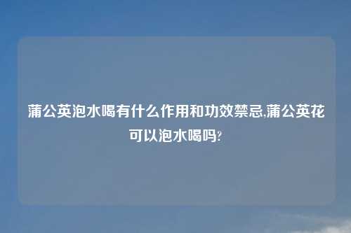 蒲公英泡水喝有什么作用和功效禁忌,蒲公英花可以泡水喝吗?