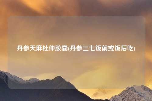 丹参天麻杜仲胶囊(丹参三七饭前或饭后吃)