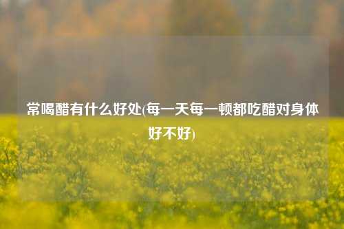 常喝醋有什么好处(每一天每一顿都吃醋对身体好不好)