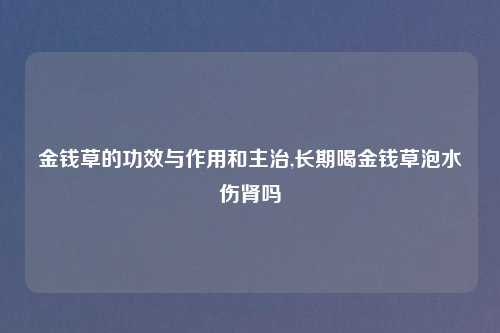 金钱草的功效与作用和主治,长期喝金钱草泡水伤肾吗