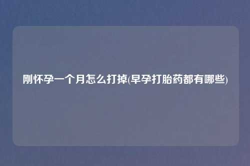 刚怀孕一个月怎么打掉(早孕打胎药都有哪些)