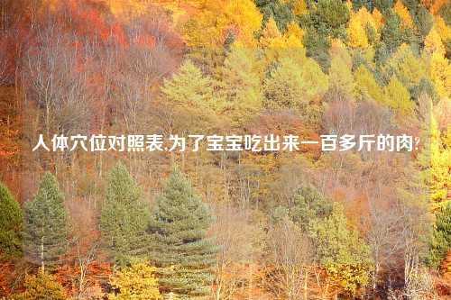 人体穴位对照表,为了宝宝吃出来一百多斤的肉?
