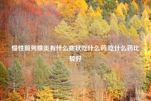 慢性前列腺炎有什么症状吃什么药,吃什么药比较好