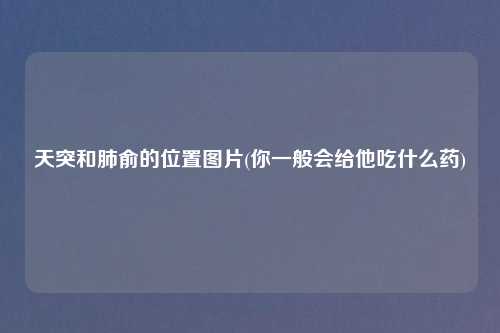 天突和肺俞的位置图片(你一般会给他吃什么药)
