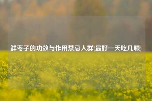 鲜枣子的功效与作用禁忌人群(最好一天吃几颗)