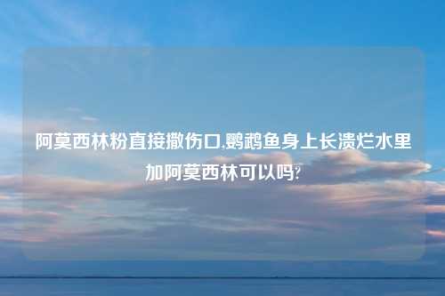 阿莫西林粉直接撒伤口,鹦鹉鱼身上长溃烂水里加阿莫西林可以吗?
