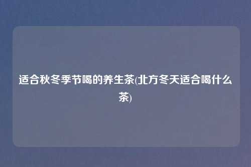 适合秋冬季节喝的养生茶(北方冬天适合喝什么茶)