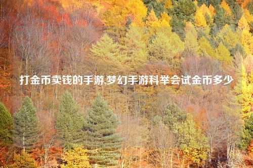 打金币卖钱的手游,梦幻手游科举会试金币多少
