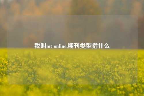我叫mt online,期刊类型指什么