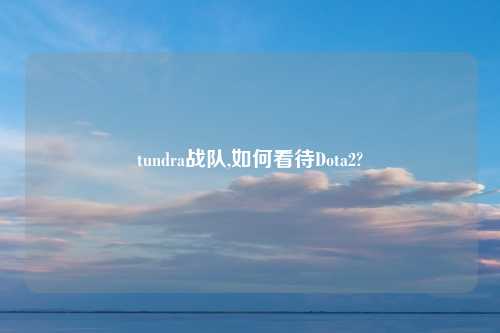 tundra战队,如何看待Dota2?
