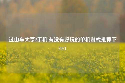 过山车大亨2手机,有没有好玩的单机游戏推荐下2021