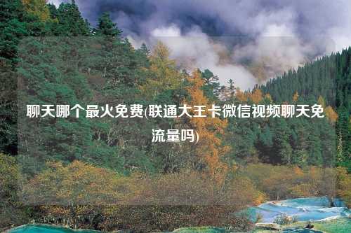 聊天哪个最火免费(联通大王卡微信视频聊天免流量吗)