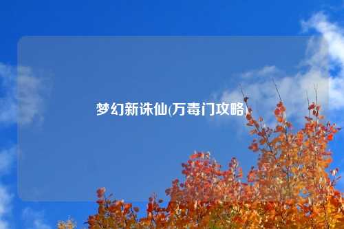 梦幻新诛仙(万毒门攻略)