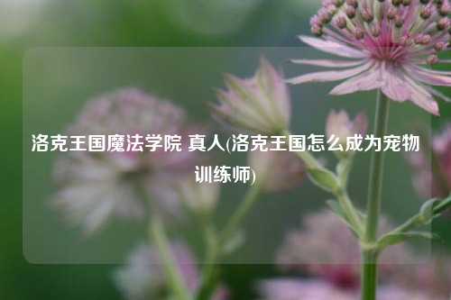 洛克王国魔法学院 真人(洛克王国怎么成为宠物训练师)