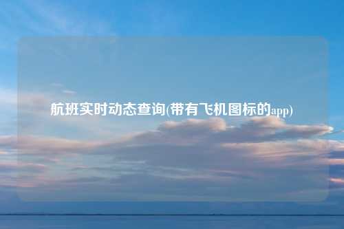航班实时动态查询(带有飞机图标的app)
