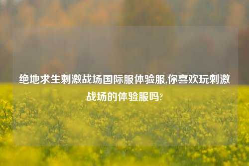 绝地求生刺激战场国际服体验服,你喜欢玩刺激战场的体验服吗?