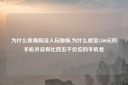 为什么低端局没人玩蜘蛛,为什么感觉1500元的手机并没有比四五千价位的手机差
